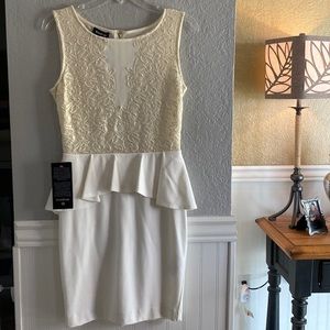 Bebe-  ladies dress size M  the top Iridescent gold (light)  bottom  soft knit